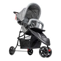 Carrinho De Bebê EasyGo Cesto 3 Rodas Até 15kg KaBaby Cinza