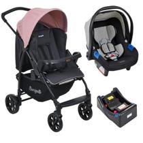 Carrinho De Bebê Ecco Cz Rosa Bebê Conforto E Base - Burigotto