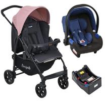 Carrinho De Bebê Ecco Cz Rosa Bebê Conforto E Base