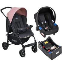 Carrinho De Bebê Ecco Cz Rosa Bebê Conforto Touring X E Base