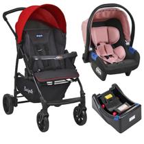 Carrinho de Bebê Ecco CZ Vermelho Bebê Conforto e Base - Burigotto