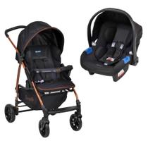 Carrinho de Bebê Ecco Preto Cobre - Travel System + bebê conforto Burigotto