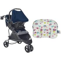 Carrinho de Bebê Evo Tutti Baby Azul + Suporte de Cabeça Almofadinha