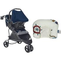 Carrinho de Bebê Evo Tutti Baby Azul + Suporte de Cabeça Almofadinha