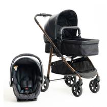 Carrinho de Bebê Galzerano Extreme Must Preto e Bebê Conforto Moisés Passeio Travel System até 22kg Carrinho de Bebê Galzerano Extreme Must Preto e Bebê Conforto Moisés Passeio Travel System até 22kg