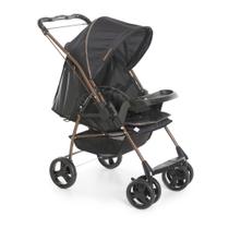 Carrinho de Bebê Galzerano Milano Reversível Ii 0 Meses até 15 Kg Preto com Cobre
