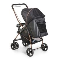 Carrinho De Bebê Galzerano Milano Reversível Preto Cobre