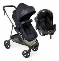 Carrinho de Bebê Galzerano Napoli Berço Moisés Passeio Preto Cobre até 22kg Carrinho de Bebê Galzerano Napoli Berço Moisés Passeio Preto Cobre até 22kg