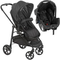 Carrinho de Bebe Galzerano Olympus com Bebe Conforto New Black