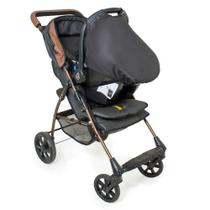 Carrinho de Bebê Galzerano Romano Travel System Para Passeio Preto Cobre Até 15Kg + Bebê Conforto