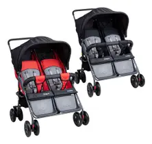 Carrinho de bebê gêmeos para passeio reclinável 5 posições 80cm até 15kg fácil de guardar