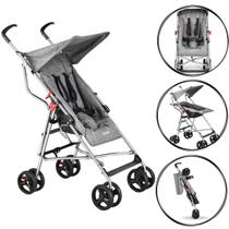 Carrinho de bebê guarda chuva, compacto leve Multikids Cinza