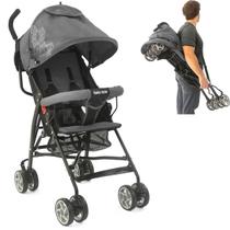 Carrinho de Bebê Guarda Chuva Passeio Leve Infantil Compacto Viagens Dobrável Cinto 5 Pontos Avião Até 15Kg Resistente Umbrella Fecha Fácil Cinza
