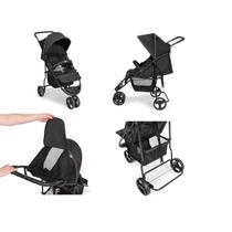 Carrinho de Bebê Horus 3 Rodas Berço Passeio 0 A 15kg Preto e Rosa - Tutti Baby