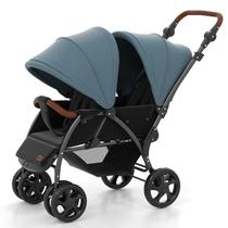 Carrinho de Bebê INFANS Duplo Dobrável Compacto Tandem Verde-Sálvia Carrinho de Bebê INFANS Duplo Dobrável Compacto Tandem Verde-Sálvia