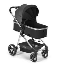 Carrinho de Bebê Jazz Cinza Com Preto - Litet