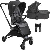 Carrinho de Bebe Kiddo Savvy 360º Berço Passeio Moises Preto