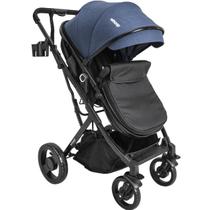 Carrinho de Bebe Kiddo Vox II Azul Marinho Berço Passeio Moises