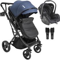 Carrinho de Bebe Kiddo Vox II Azul Travel System Bebe Conforto
