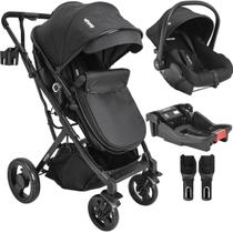 Carrinho de Bebe Kiddo Vox II com Bebe Conforto Colinho Base Preto Carrinho de Bebe Kiddo Vox II com Bebe Conforto Colinho Base Preto