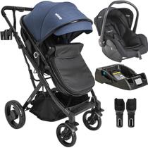 Carrinho de Bebe Kiddo Vox II com Bebe Conforto e Base Marinho Carrinho de Bebe Kiddo Vox II com Bebe Conforto e Base Marinho