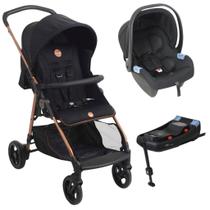 Carrinho De Bebê Lui Preto Cobre Bebê Conforto E Base Isofix