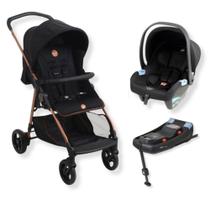 Carrinho de bebe lui preto cobre + bebe conforto materna + base isofix - burigotto