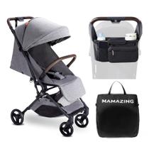 Carrinho de bebê MAMAZING Ultra Air com organizador e almofada cinza