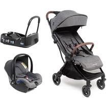 Carrinho de Bebê Maxi Cosi Eva 3 TRIO 3 em 1 Travel System Berço Passeio Bebê Conforto Base Carro Fecha Uma Mão Leve Viagem 0-22 Kg Cinza Select Grey
