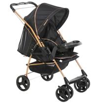 Carrinho de Bebê Milano Berço Passeio Reversível lll Preto Golden 1018PTG Carrinho de Bebê Milano Berço Passeio Reversível lll Preto Golden 1018PTG