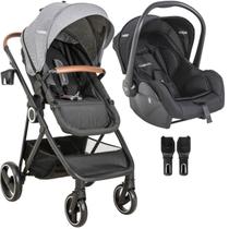 Carrinho de Bebe Moises com Bebe Conforto Kiddo Cosmos Grafite Carrinho de Bebe Moises com Bebe Conforto Kiddo Cosmos Grafite