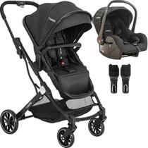 Carrinho de Bebe Moises com Bebe Conforto Kiddo Zig Zag Preto