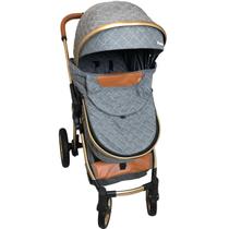 Carrinho de Bebe Moises Passear Baby Ares Plus 3 em 1 Cinza
