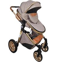 Carrinho de Bebe Moises Passear Baby Ares Plus 3 em 1 Marrom