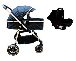 Carrinho de Bebê Move Gold/Preto 2 em 1 De 0-15 Kg -Passear Carrinho de Bebê Move Gold/Preto 2 em 1 De 0-15 Kg -Passear
