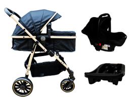 Carrinho de Bebê Move Gold/Preto 3 em 1 De 0-15 Kg -Passear Carrinho de Bebê Move Gold/Preto 3 em 1 De 0-15 Kg -Passear