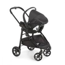 Carrinho de Bebê Olympus New Black com Bebê Conforto Grid Galzerano