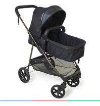 Carrinho De Bebê Passeio Berço Moisés Napoli Preto Galzerano