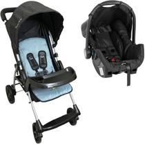Carrinho de Bebe Passeio com Bebe Conforto Galzerano Romano Blue