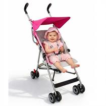 Carrinho de Bebê Passeio Infantil Turim Rosa Compacto Estilo Guarda Chuva Reclinável Leve Dobrável - Baby Style