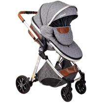 Carrinho de Bebe Passeio Moises Passear Baby Ares 3 em 1 Cinza