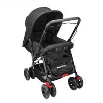 Carrinho de Bebê Passeio Prime Baby Berço Preto Rover com Alça Reversível Encosto Reclinável Capota com Visor Até 15kg Carrinho de Bebê Passeio Prime Baby Berço Preto Rover com Alça Reversível Encosto Reclinável Capota com Visor Até 15kg