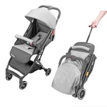 Carrinho de Bebê Premium Bag Prime Baby com Encosto Reclinável Cinto 5 Pontos Alça de Transporte Até 15kg Cinza
