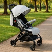 Carrinho de Bebê Premium Bag Prime Baby com Encosto Reclinável Cinto 5 Pontos Alça de Transporte Até 15kg Cinza