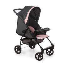 Carrinho de Bebê Romano até 15Kg Preto/Rosa 1035PTR Galzerano