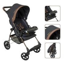 Carrinho de Bebê Romano Preto Cobre Carrinho de Bebê Romano Preto Cobre