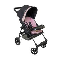 Carrinho de Bebê Romano Preto e Rosa - Galzerano
