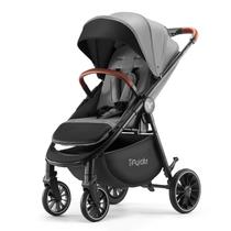 Carrinho de bebê Tinyiota com dossel grande UPF 50+ cinza
