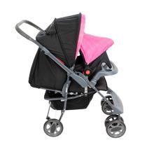 Carrinho de bebê Topázio Travel System reclinável e dobravel com 5 posições, até 15kg Bandeja removível com porta objeto
