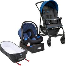 Carrinho de Bebê Travel System Burigotto Ecco Azul + Base + Ninho